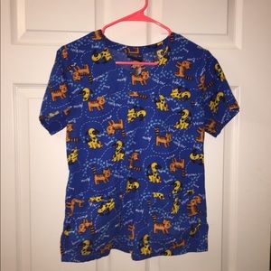 Dog & Cat Print Scrub Top